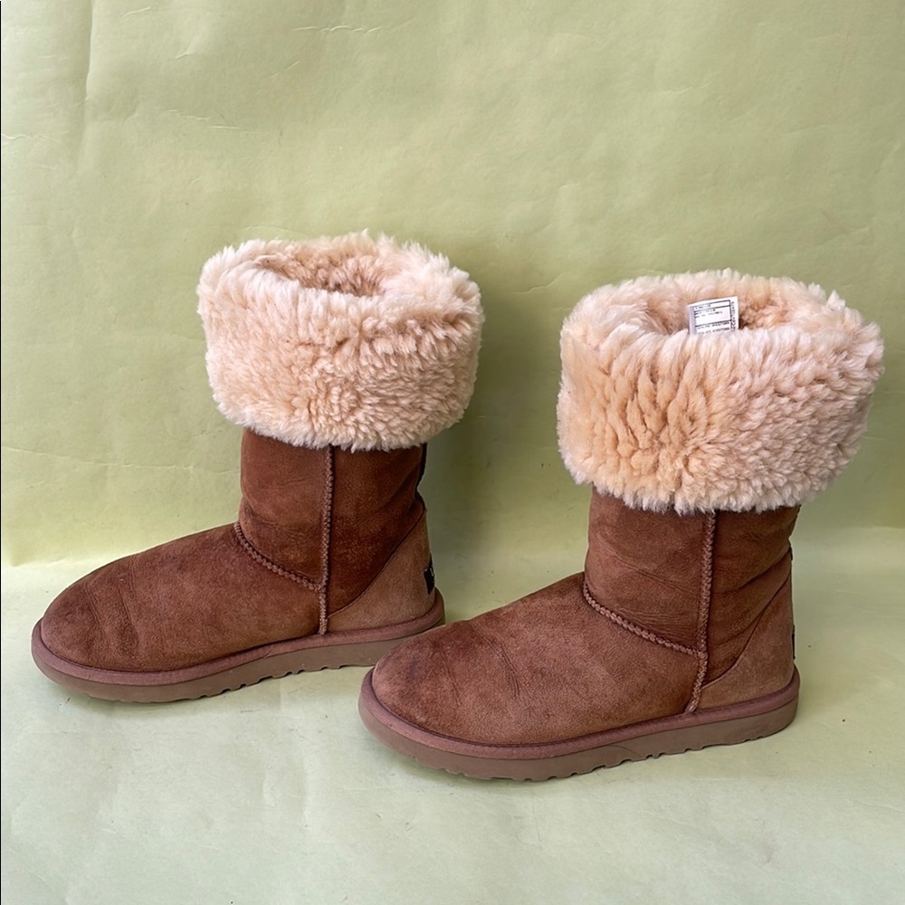 UGG Light Brown Winter Boots Plush Suede